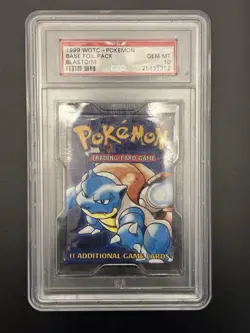 PSA 10 GEM MINT Base Set (Blastoise Art) SEALED Booster Pack Pokemon Card - Image 1