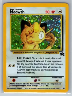 Pokemon Meowth Holo Black Star Gameboy Exclusive Promo Card #10 - Image 1