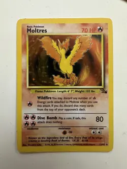Moltres Fossil Holo Card - 12/62 - Pokemon Card in Mint Condition - Image 1