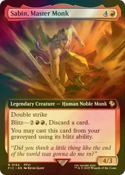 Sabin, Master Monk (Extended Art) FOIL Final Fantasy Commander NM - Image 1