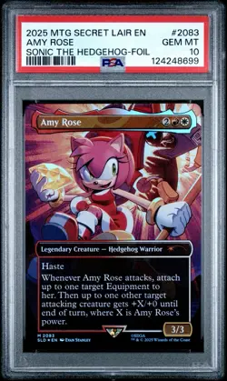 2025 MTG Secret Lair Sonic The Hedgehog Amy Rose Foil PSA 10 Gem Mint - Image 1