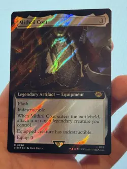 1X SURGE FOIL Mithril Coat EXTENDED ART NM MTG Magic LTR Lord of the Rings EDH - Image 3