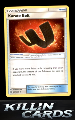 Karate Belt 201/236 Uncommon SM - Unified Minds Pokemon Card NM - Image 1