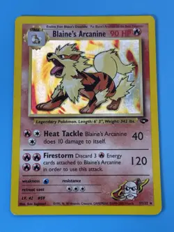 Blaine's Arcanine 1/132 Pokemon Gym Challenge Unlimited Holo Rare Card LP - Image 4