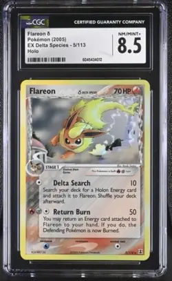 CGC 8.5 Flareon Holo Ex Delta Species 5/114 (2005) Graded Pokemon Card - Image 1