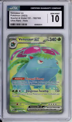 CGC 10 GEM MINT Pokemon Scarlet & Violet 151 Venusaur ex Full Art 182/165 - Image 1