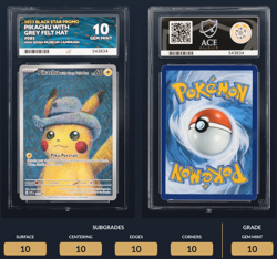 PIKACHU WITH GREY FELT HAT 085 VAN GOGH PROMO ACE 10 POKEMON CARD PERFECT SUBS - Image 3