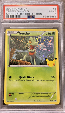 2021 POKEMON MCDONALD'S COLLECTION #3/25 TREECKO HOLO - PSA 9 MINT - Image 1