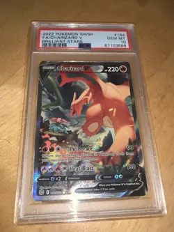2022 Pokemon Sword and Shield Brilliant Stars 154 Alt Art Charizard V PSA 10 GEM - Image 3