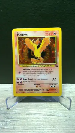 🔥 Pokemon TCG Moltres 12/62 Fossil Set Holo Rare WOTC 1999 LP 🔥 - Image 3