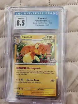 CGC MINT 8.5 2023 POKEMON BLACK STAR PROMO PAWMOT SVP 006 PRERELEASE HOLO - Image 1