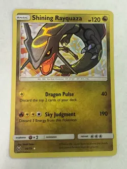 2017 Pokemon Shining Legends Shining Rayquaza #56/73 Holo Rare EX-LP - Image 1
