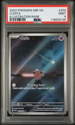 PSA 9 Cleffa Illustration Rare 202/197 Pokemon Obsidian Flames English IR Mint - Image 1