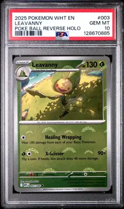 2025 POKEMON WHT EN-WHITE FLARE #003 LEAVANNY POKE BALL PSA 10 - 128670885 - Image 1