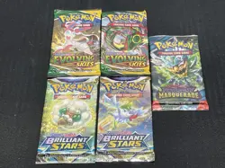 Pokemon TCG: Assorted Booster Packs 2x BRS 2x EVS TWM Sealed Lot of 5 - Image 1