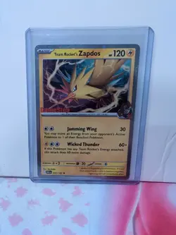 Pokemon TCG Team Rockets Zapdos Cosmos Holo GameStop Stamped Mint Condition Card - Image 1