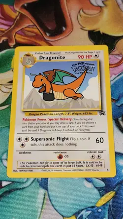 Dragonite 1999 WB Movie Black Star Promo 5 WOTC Nintendo Pokemon Card NM - Image 1