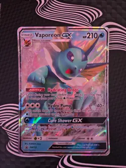 Pokemon Vaporeon GX SM172 SM Black Star Promo Jumbo Size, Near Mint Condition - Image 1