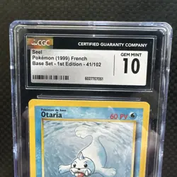 1999 Pokemon FRENCH 1st Edition Base Set Otaria-Seel 41/102 CGC 10 Gem Mint - Image 3