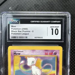 2000 Pokemon Mew Black Star Promo #8 Pokemon League CGC 10 GEM MINT - Image 3
