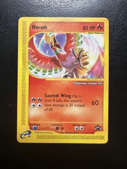 Ho-Oh # 52 WOTC Black Star PROMO "Pokemon Center NY" Stamped Card NEAR MINT - Image 1