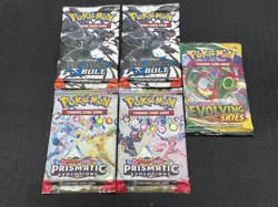 Pokemon TCG: Assorted Booster Packs 2x BLK 2x PRE EVS Sealed Lot of 5 - Image 1