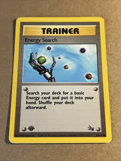 Energy Search 59/62 Fossil Set 1st Edition Pokemon LP - Image 1