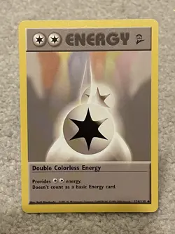 Double Colorless Energy Base Set 2 WOTC Pokemon Card 124/130 NM - Image 1