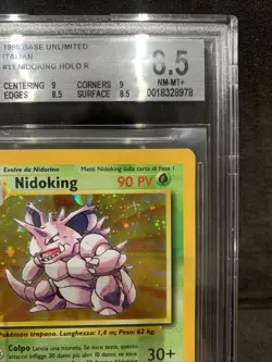POKEMON BGS 8.5 NIDOKING 11/102 SET BASE HOLO ITALIANO NM-MT+ ITA 1999 - Image 3