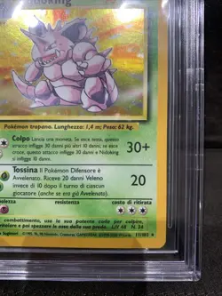 POKEMON BGS 8.5 NIDOKING 11/102 SET BASE HOLO ITALIANO NM-MT+ ITA 1999 - Image 5
