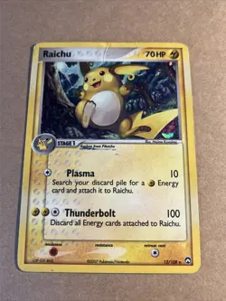 1x Raichu - 12/108 - Holo Rare Heavily Played Pokemon EX - Power Keepers - Image 1
