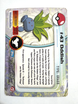 Oddish #43 Blue Label First Edition 🔥 Topps Pokemon 1999 - Moderate Play - Image 2