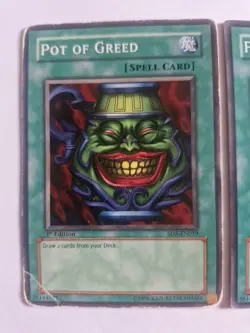 2x Pot of Greed SD3-EN019 & SD4-EN018 Spell Card Yu-Gi-Oh! TCG 1st Edition NM/MP - Image 2