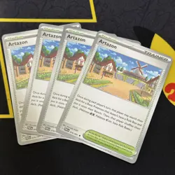 4x Artazon 076/091 Paldean Fates Playset NM Pokemon Card - Image 1