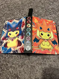 Pokemon Binder Mega Charizard Poncho Pikachu Binder 55 page / 440 Card 🔥🔥‼TCG - Image 1