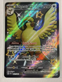 Pidgeot ex 221/091 - Paldean Fates Shiny Ultra Rare Holo Pokemon Card NM - Image 1