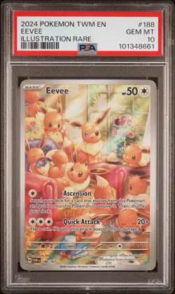 Pokemon Eevee 188/167 Illustration Rare Twilight Masquerade #188 GEM MINT PSA 10 - Image 1