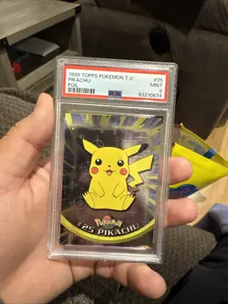 1999 TOPPS POKEMON TV FOIL #25 PIKACHU PSA 9 TCG Card MINT - Image 1