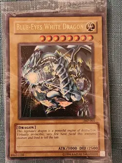 YuGiOh TCG Blue-Eyes White Dragon (JMP-001) Rare Foil Promo Card SEALED - Image 1