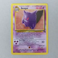 Gengar 20/62 Rare Non-Holo Fossil Set Pokemon Card WOTC - Image 1