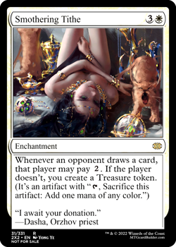 SMOTHERING TITHE : MTG altered-art magic card : with Sexy, Asian Beauty! - Image 1