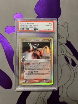 POKEMON EX DELTA SPECIES MEWTWO #12 HOLO FOIL CARD PSA 10 GEM MINT - Image 1