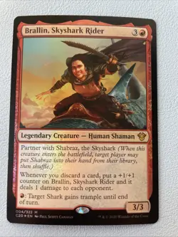 Brallin, Skyshark Rider - Foil - Commander 2020 *NM* Near Mint MTG - Image 1