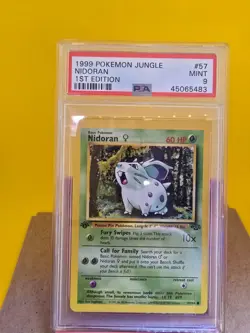 1999 POKEMON JUNGLE #57 NIDORAN 1ST EDITION - #45065483 - PSA MINT 9 - Image 1