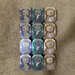 12 x Triple Whammy Collector Tin Case (4 Complete Sealed Tin Sets) Pokemon TCG - Image 1