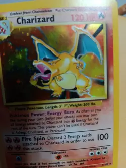 Pokemon TCG Charizard Base Set Holo Unlimited Rare Card 4/102 Great Condition - Image 4