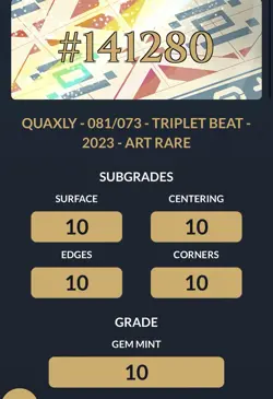 ACE 10 Quaxly 081/073 | Triple Beat Art Rare SV1a | Japanese Pokemon TCG Card - Image 3