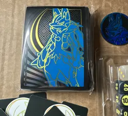 Lucario Card Sleeves Mega Evolutions ETB 65 Count plus other accessories - Image 1