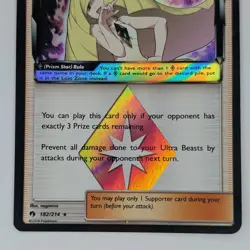 Lusamine 182/214 Holo Rare NM Prism Star Lost Thunder Pokemon Card - Image 3