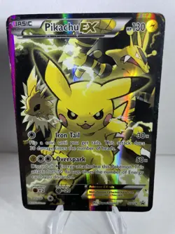 Pokemon TCG Pikachu EX XY124 Full Art Holo Card Ultra Rare HP - Image 1